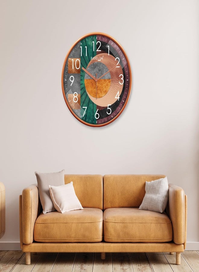 راندم ساعة حائط عشوائية صامتة مقاس 12 بوصة | ساعة حائط دائرية أنيقة مزخرفة لغرفة النوم، غرفة المعيشة، المطبخ، والمكتب | تصميم ساعة تناظرية حديثة فاخرة لديكور المنزل (63653) - Image 2